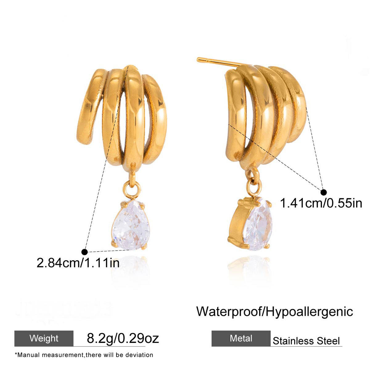 Gilded Raindrop Shell Earrings