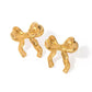 Ribbon Loop Bow Stud Earrings in 18K Gold Plating