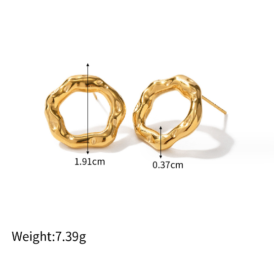 Ripple Wave Stud Earrings