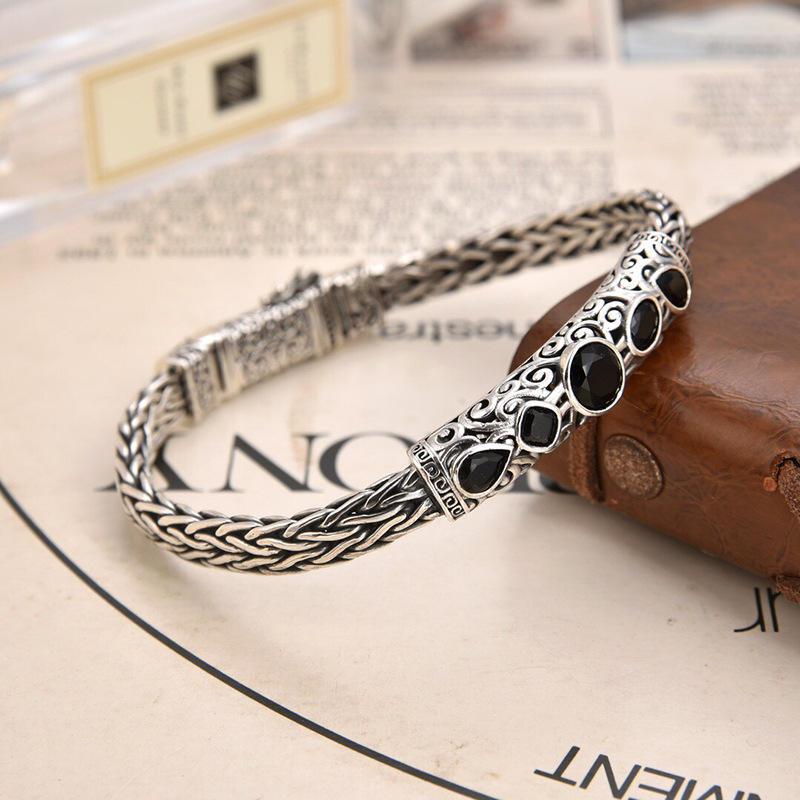 Draxen Onyx Weave Bracelet for Men