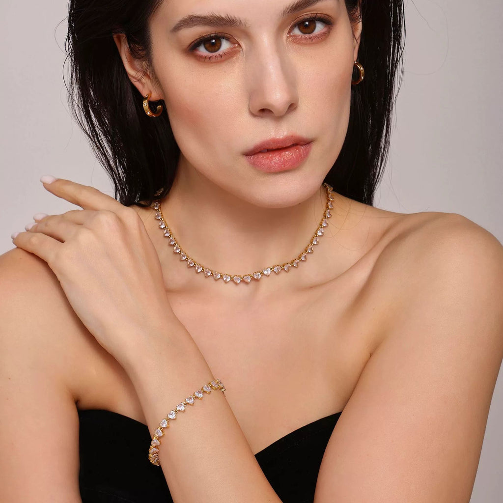 Lydia Tennis Necklace and bracelet Set