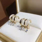 Crystal Hoop Stud Earrings for Women