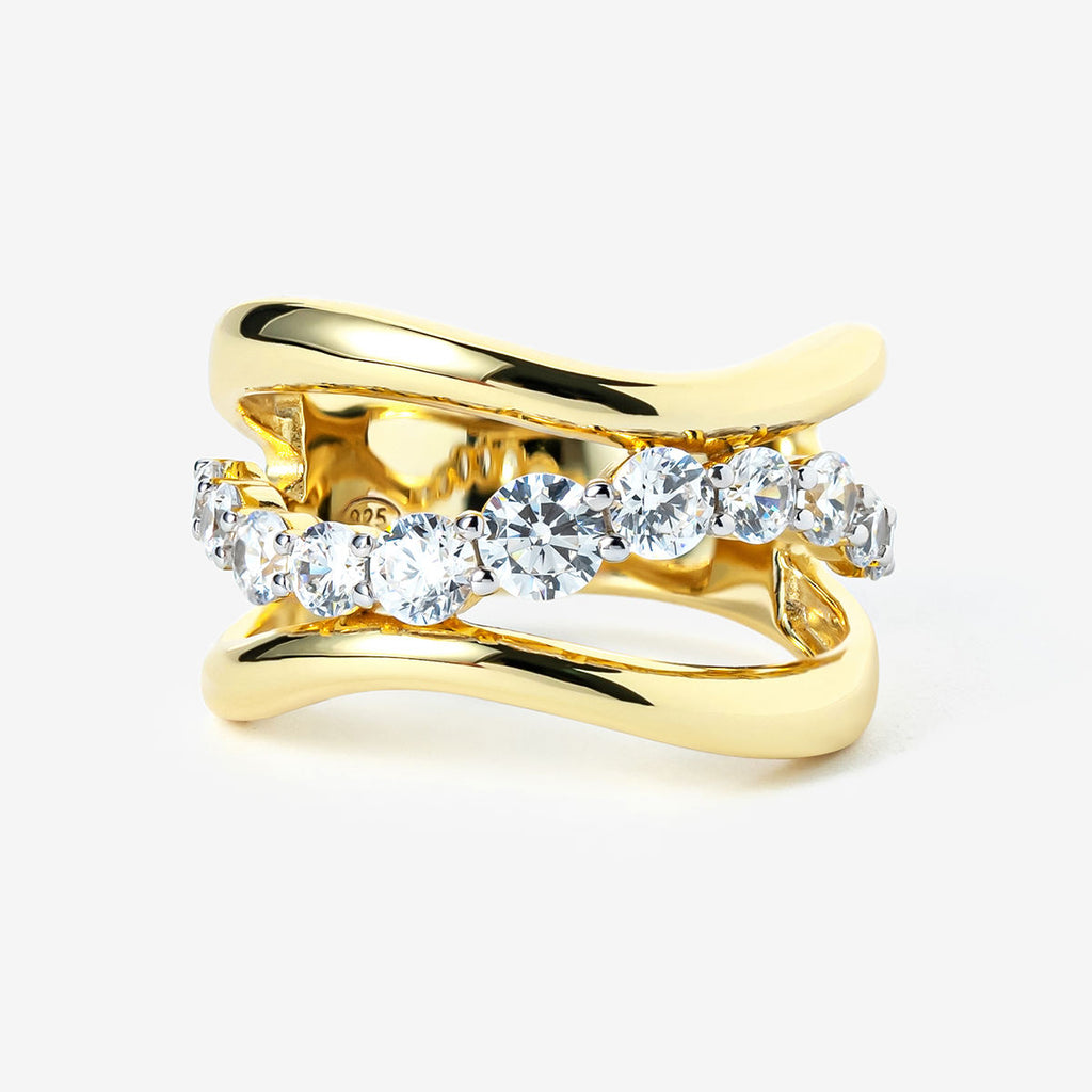 Lena Crystal Twist Ring