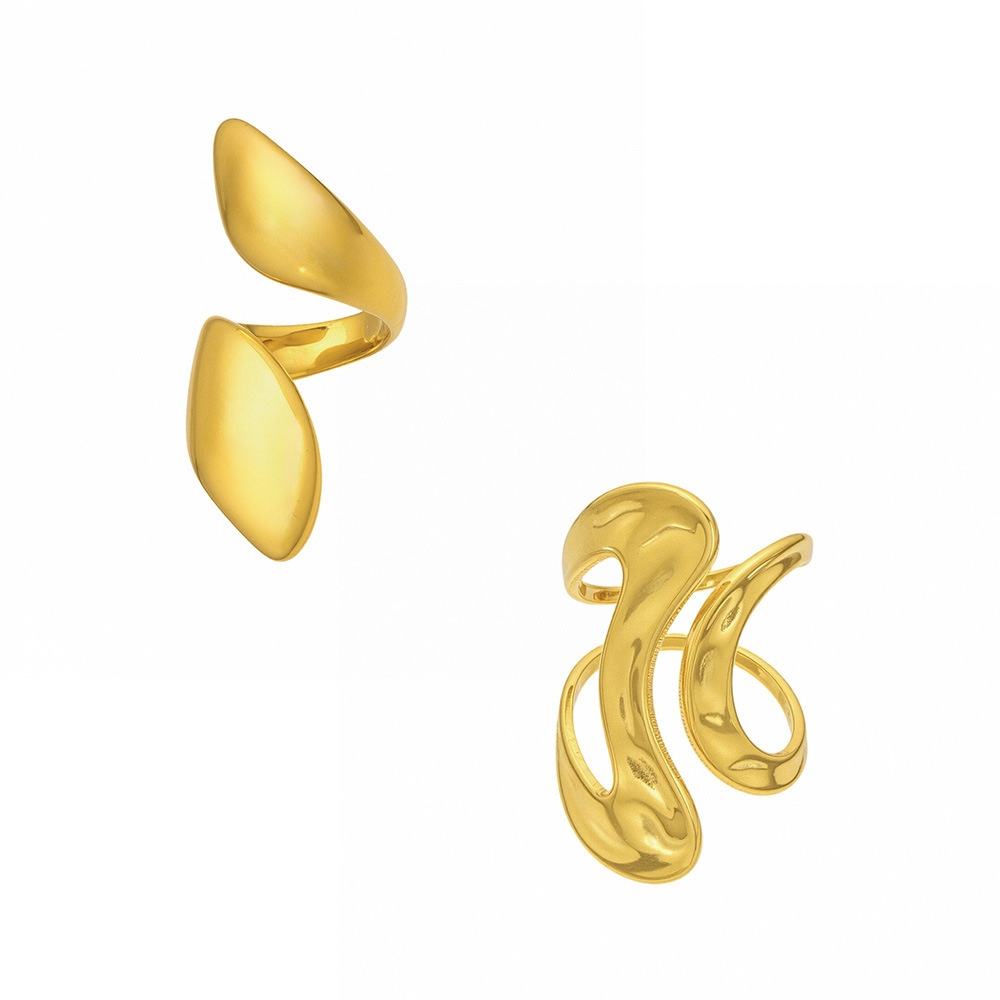 Giselle Molten Gold Ring Set