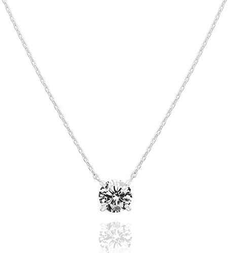 Classic Solitaire Pendant Necklaces Stainless Steel