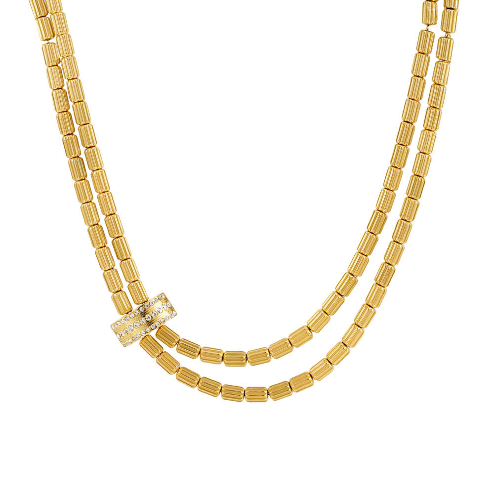 Charlotte Layered Gold Necklace and Bracelet Set