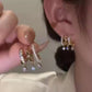 Crystal Hoop Stud Earrings for Women