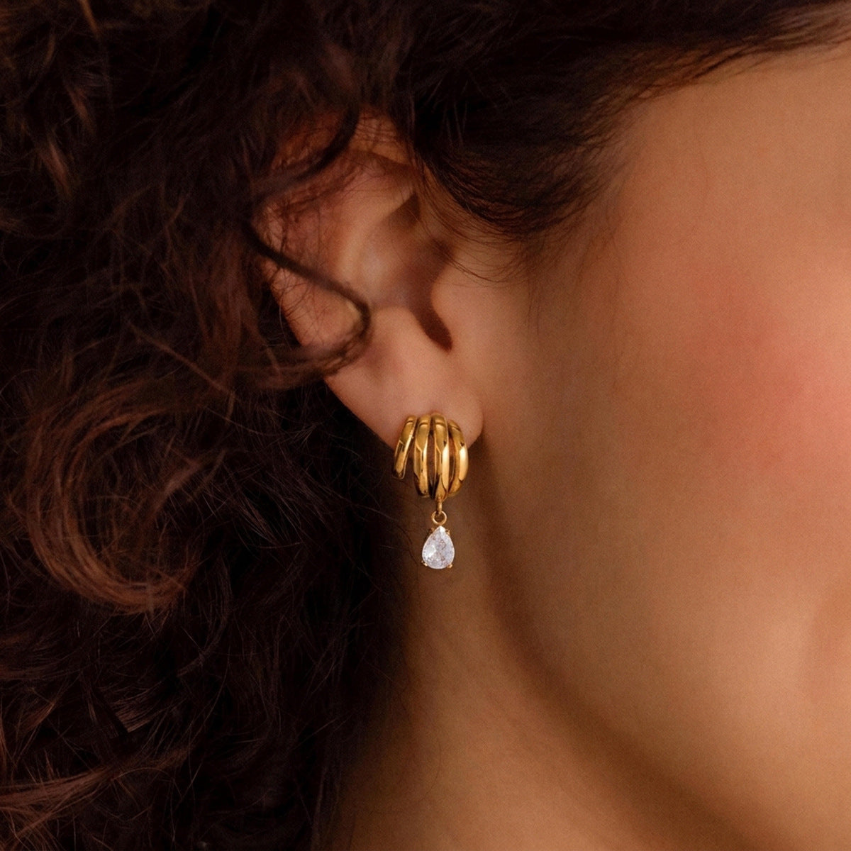 Gilded Raindrop Shell Earrings