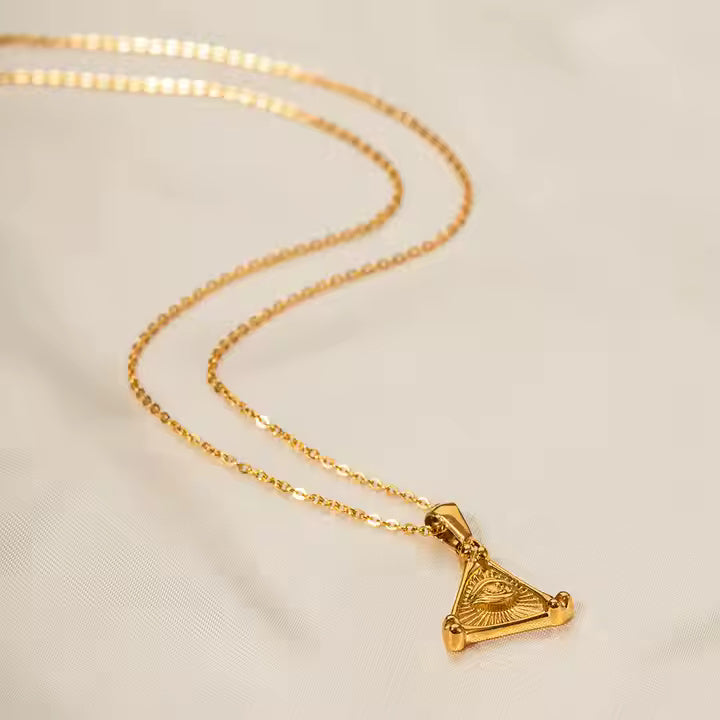Eye of Clarity Triangle Pendant Necklace