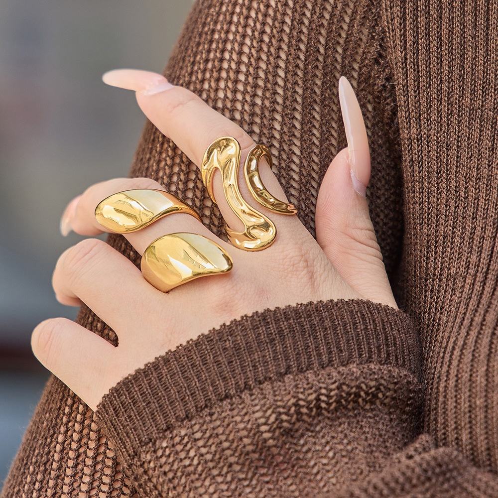 Giselle Molten Gold Ring Set
