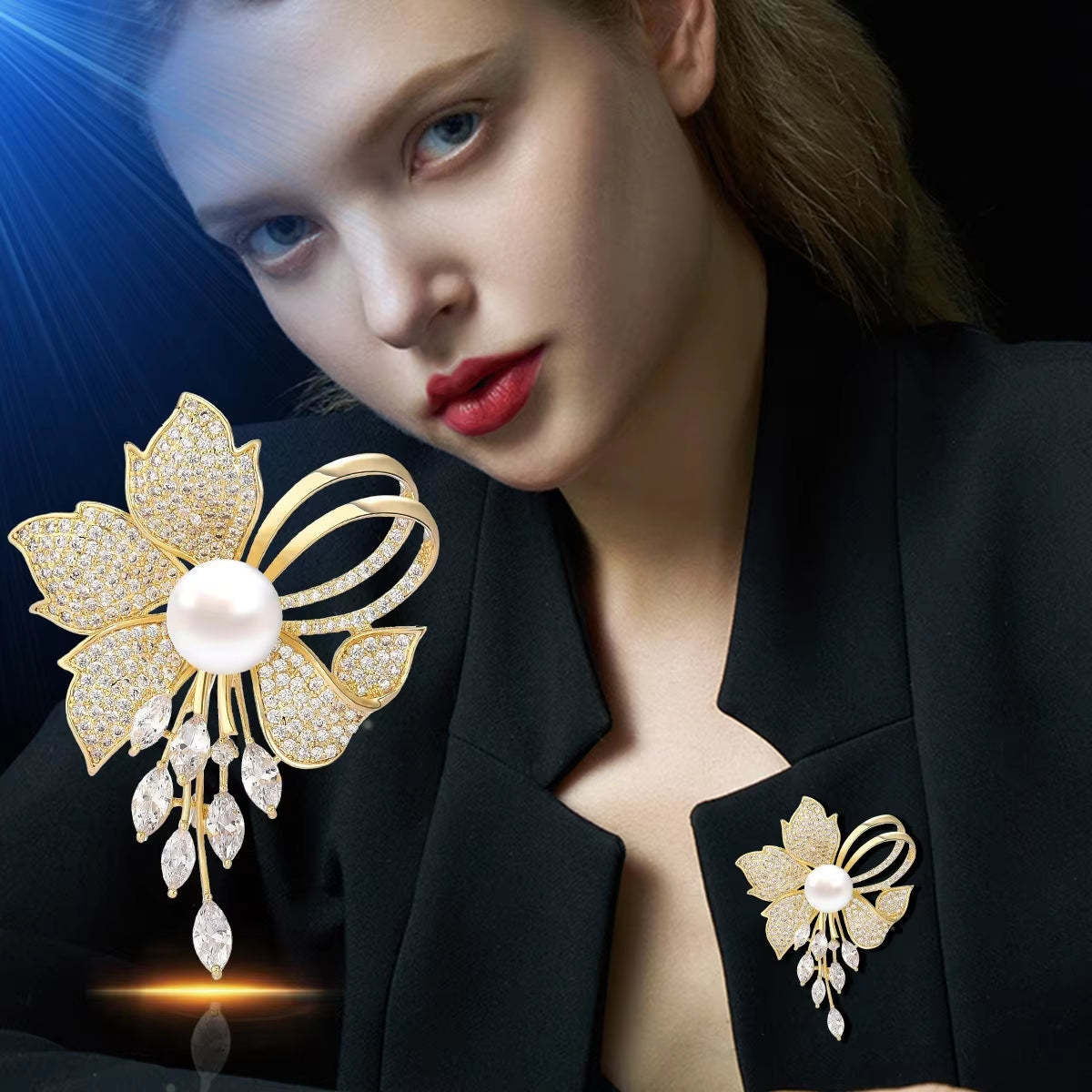 Virelle Pearl Emblem Brooch