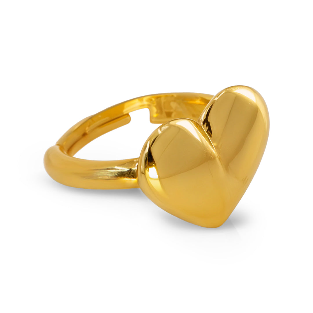 Heart’s Glow Radiant Gold Ring for Women
