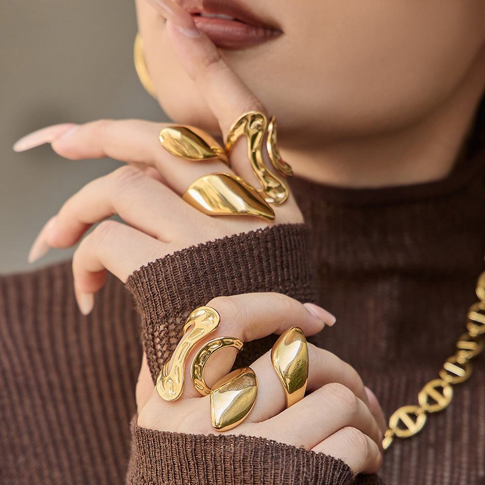 Giselle Molten Gold Ring Set