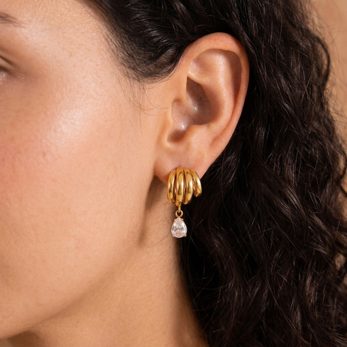 Gilded Raindrop Shell Earrings