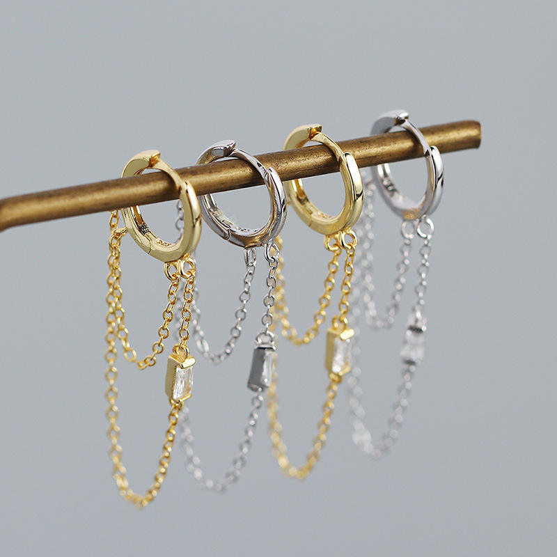 Zoya Silver Threaded Hoop Earrings