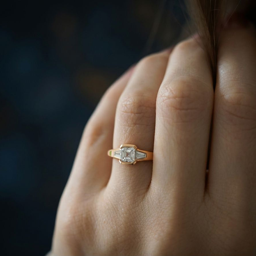Elsie Art Deco Crystal Ring
