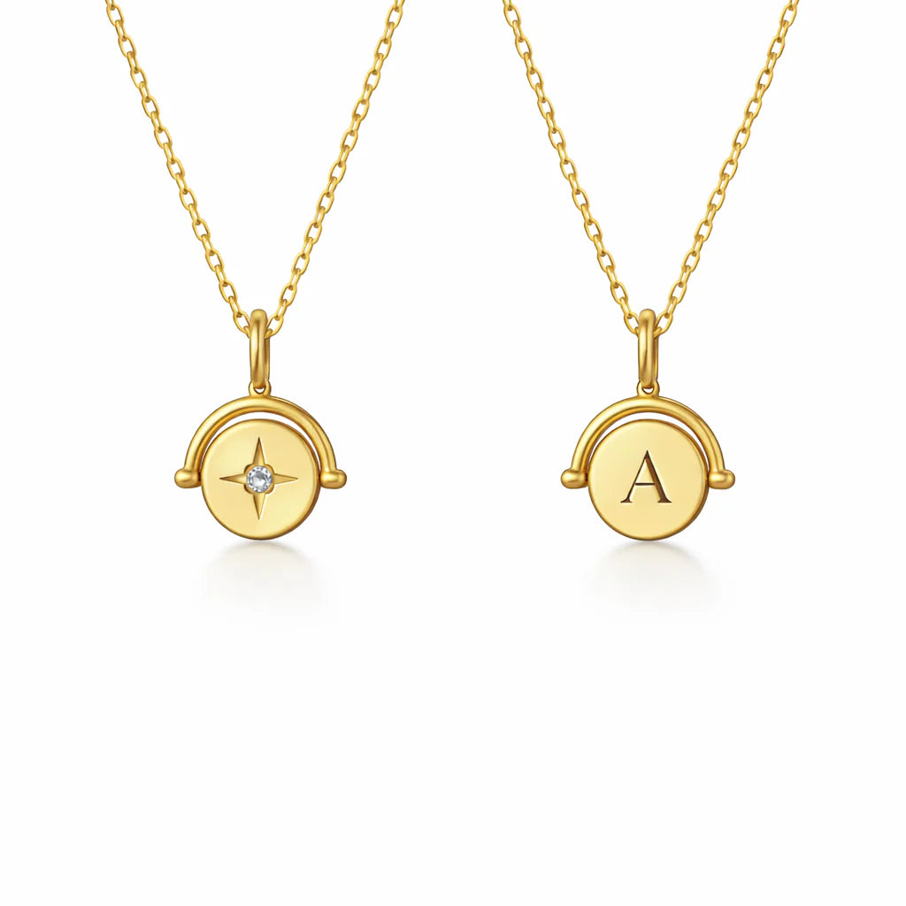 Kaya Initial Halo Pendant Necklace