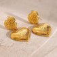 Duo Heart Drop Earrings in Gold-Plated Stainless Steel