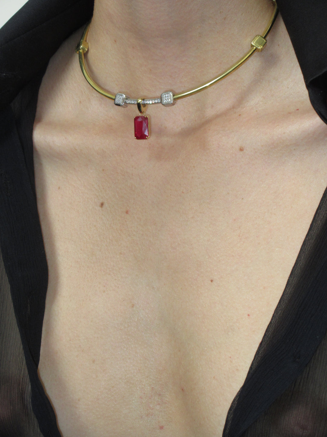 Ruby Meridian Collar Necklace
