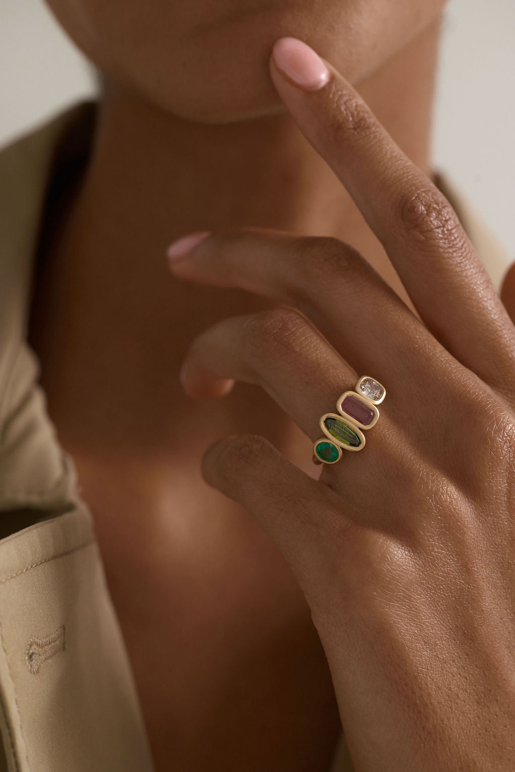 Serene Stones Gold Ring
