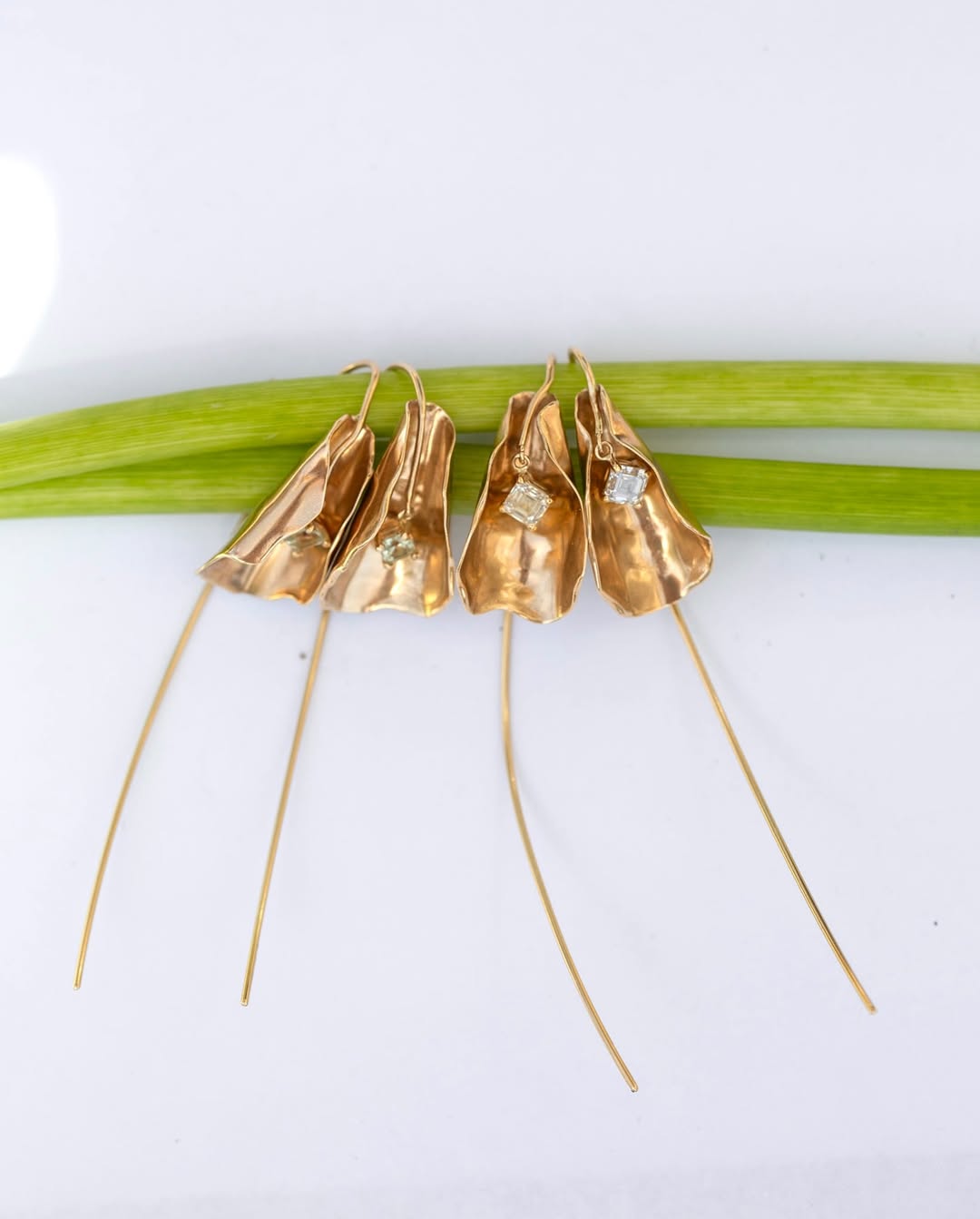 Gold Plated Floral Statement Earrings