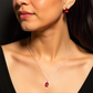 Jane Ruby 925 Silver Pendant Set