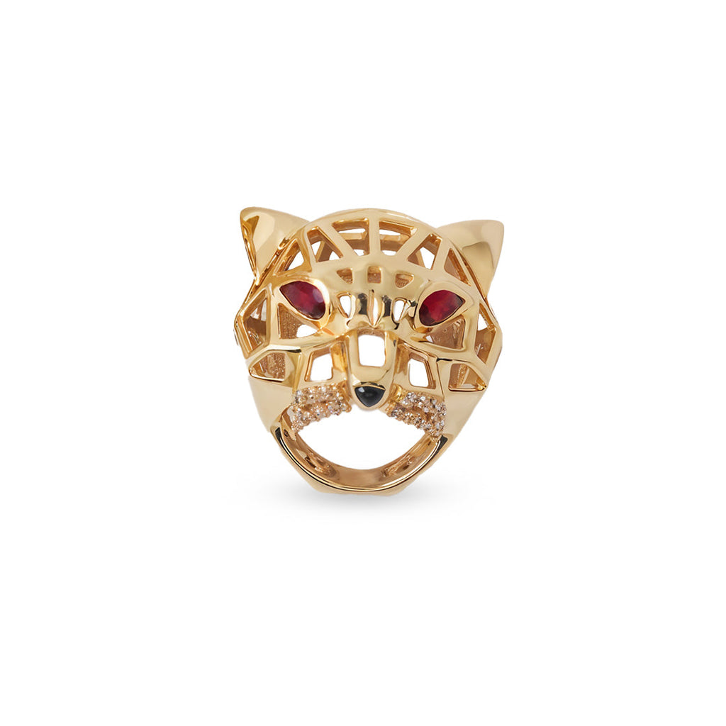 Koi Royal Bold Gold Panther Ring for Women