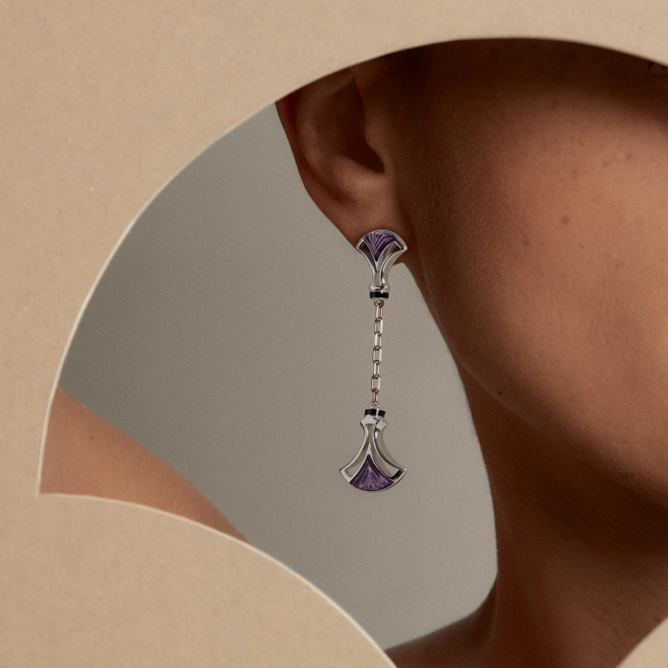 Violet Amethyst Chain Earrings