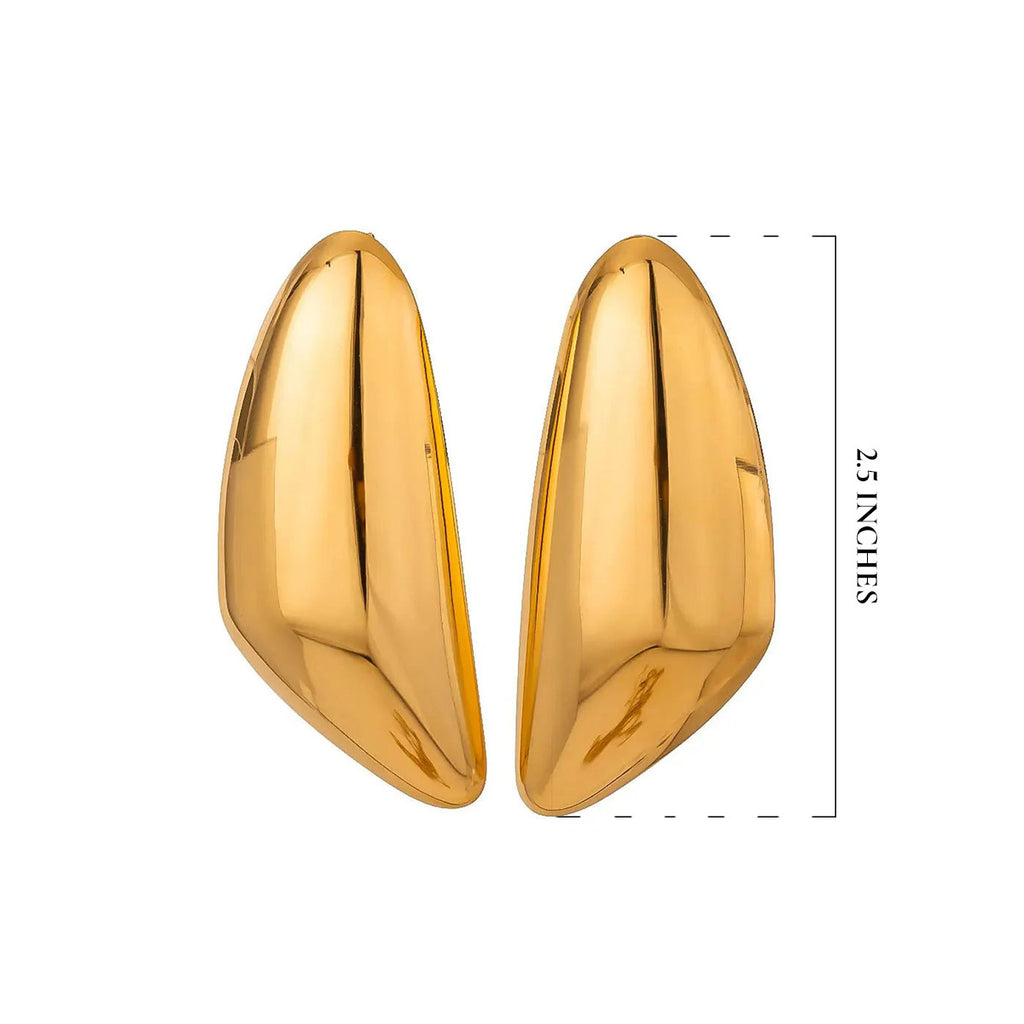 Sculpted Shield Drop Earrings For Women