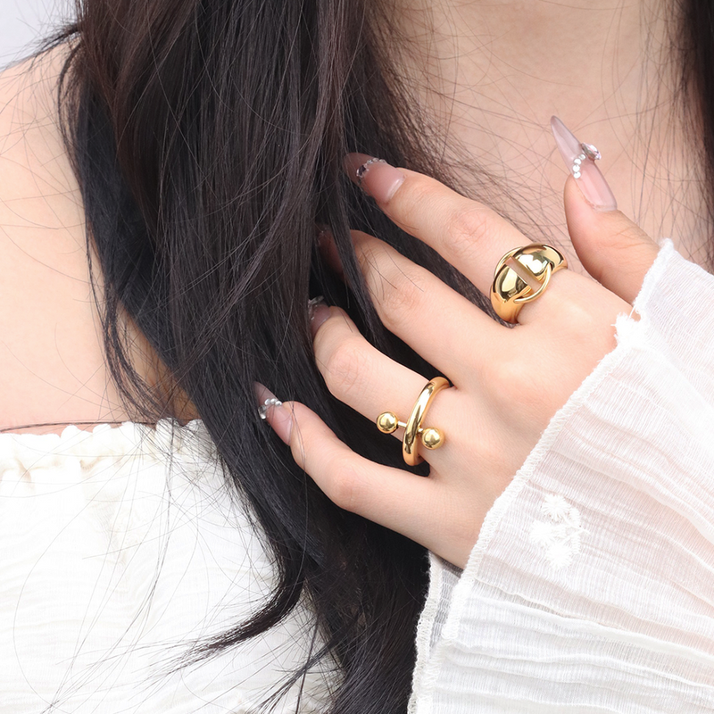 Kairo Gold Knot Statement Ring (Size 7)