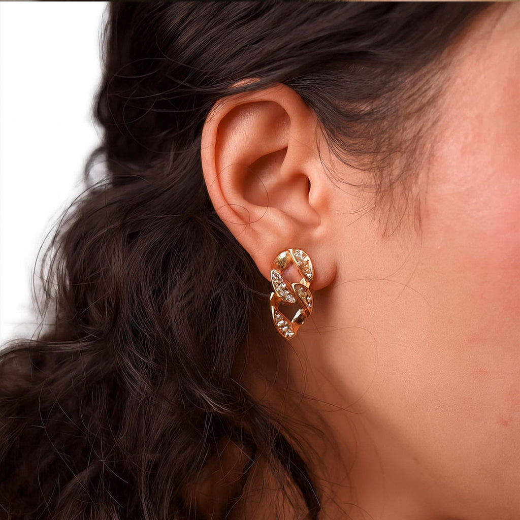 Oana Cuban Link Gold Earrings