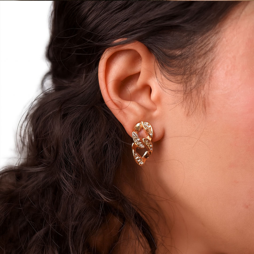 Oana Cuban Link Gold Earrings