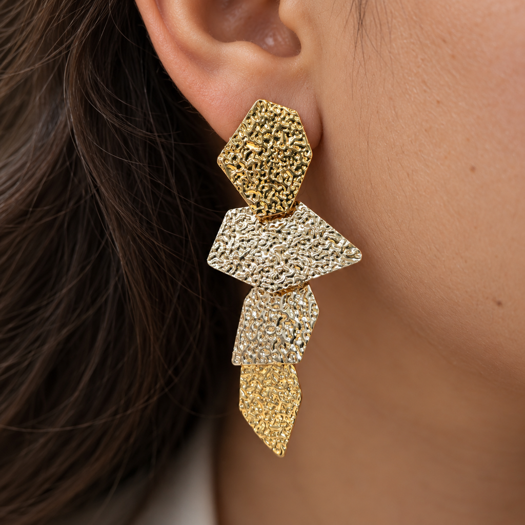 Vellora Molten Fusion Statement Earrings (two in one)