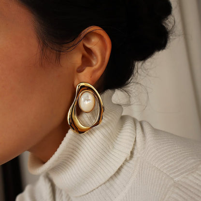 Noor Organic Pearl Statement Earrings