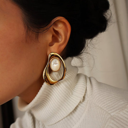 Noor Organic Pearl Statement Earrings