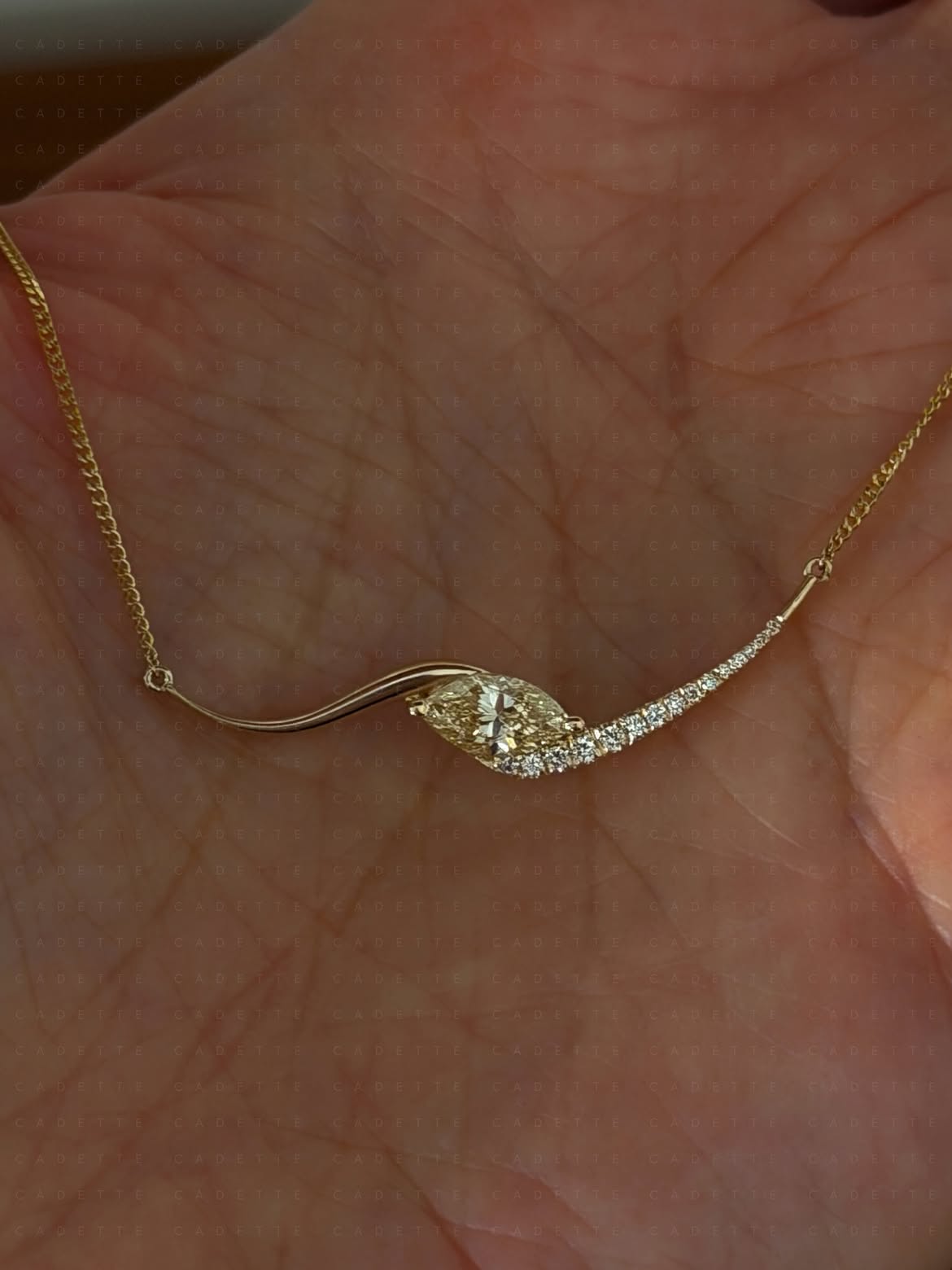 Sapphire Wave Necklace
