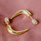 Sculpted Crescent Hoop Earrings for Women