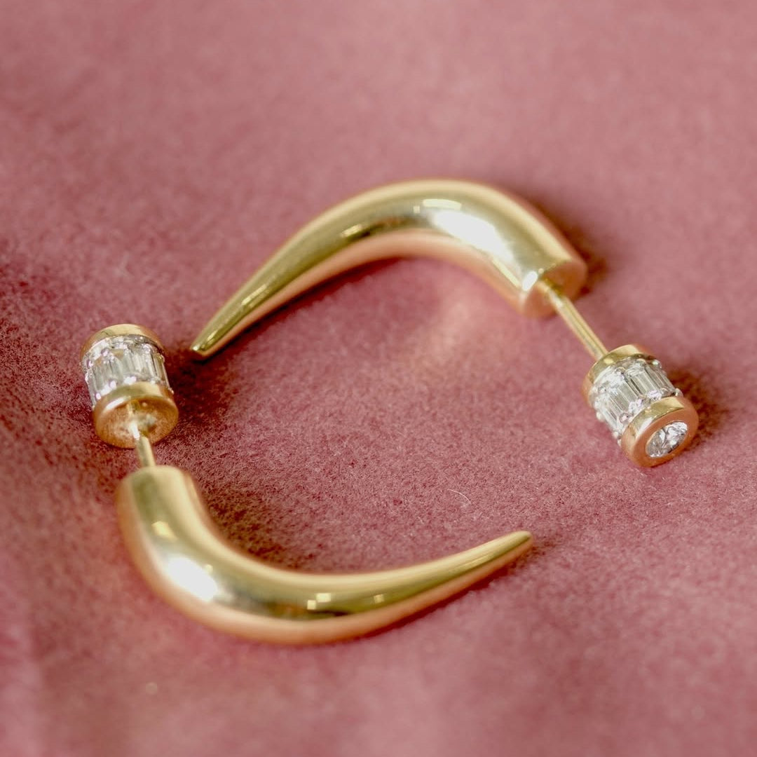 Sculpted Crescent Hoop Earrings for Women