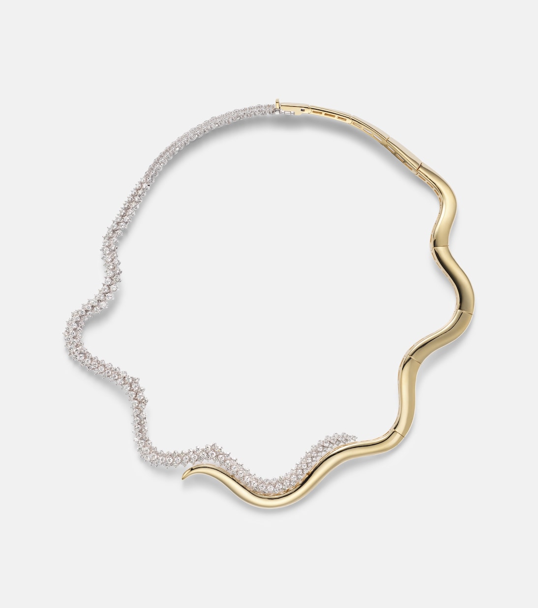 Lumi Wave Two-Tone Crystal Collar Necklace