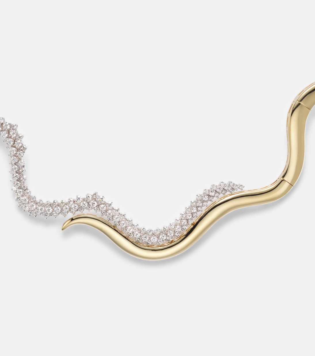 Lumi Wave Two-Tone Crystal Collar Necklace