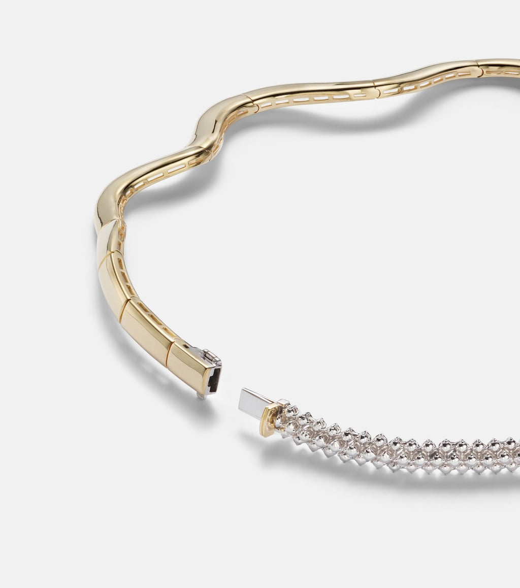 Lumi Wave Two-Tone Crystal Collar Necklace