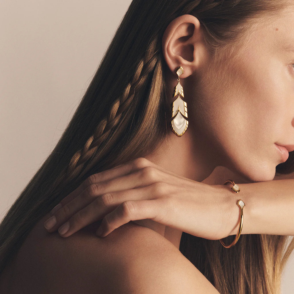 Grace Ivory Feather Earrings