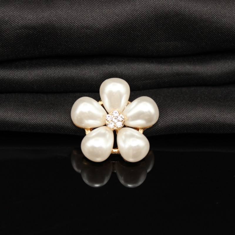 Party wear  flower  button black fabric background