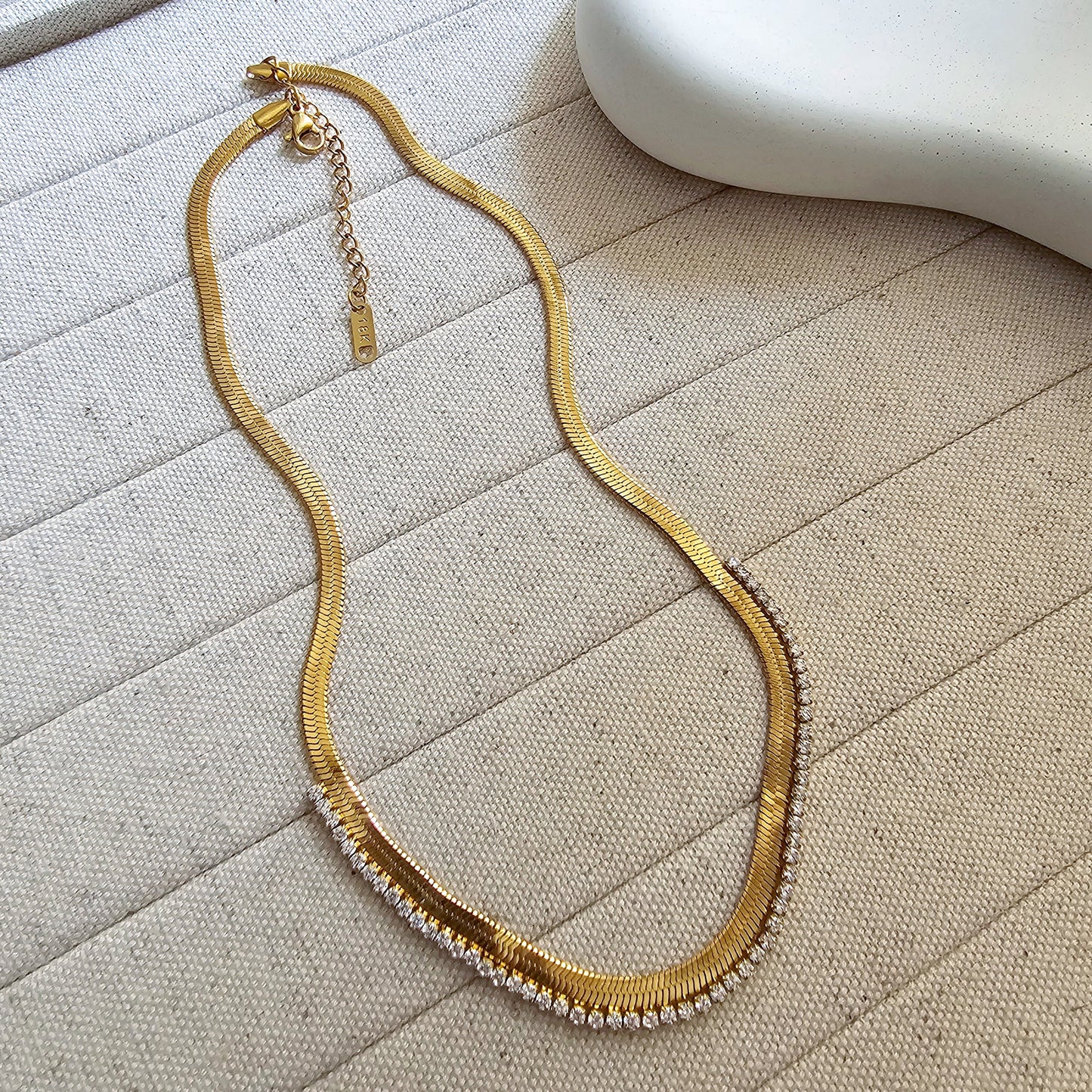 Elina Gold and Crystal Necklace