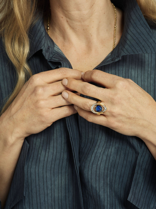 Azure Halo Orbit Ring