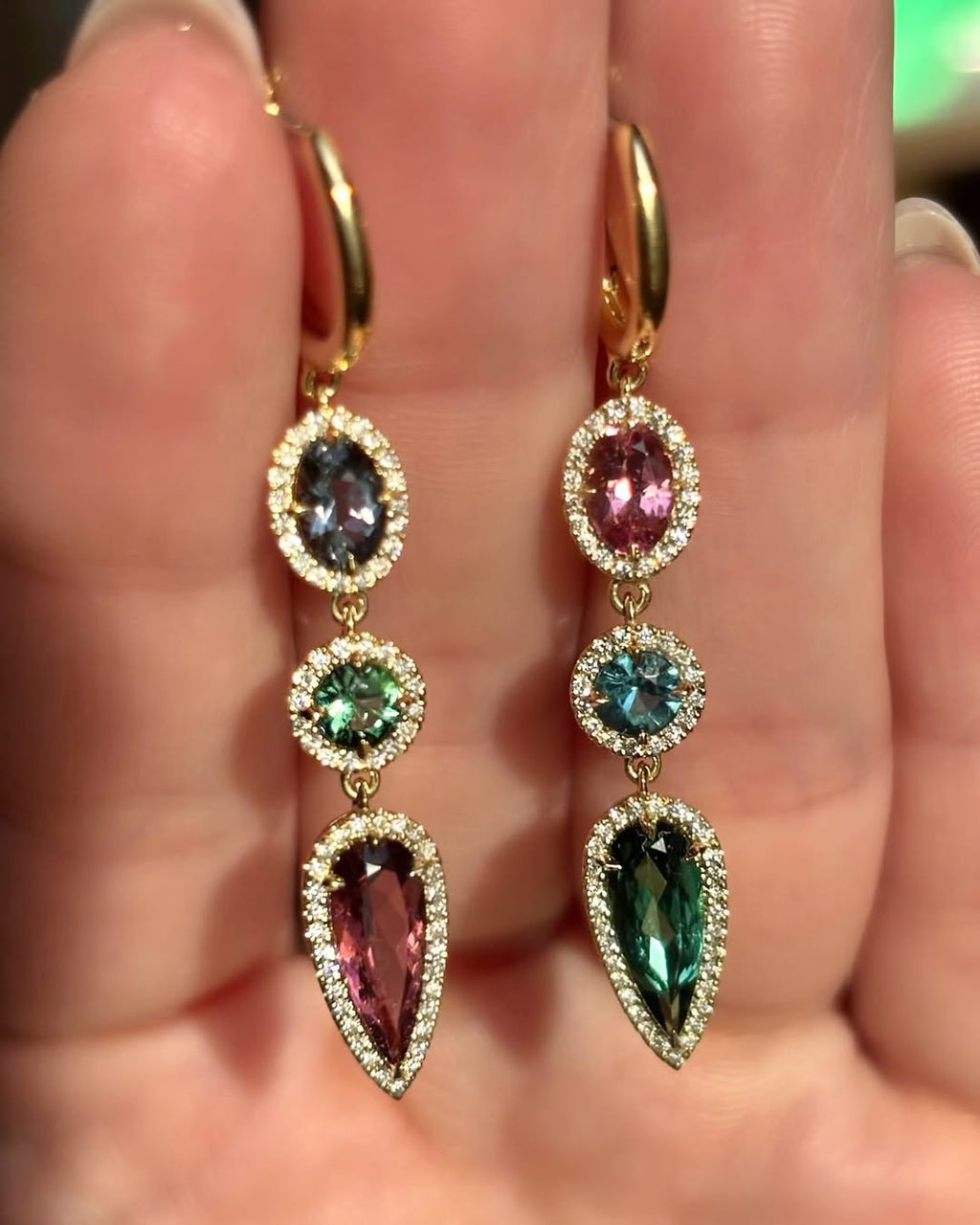 Garden Reverie Multi-Stone Drop Earrings