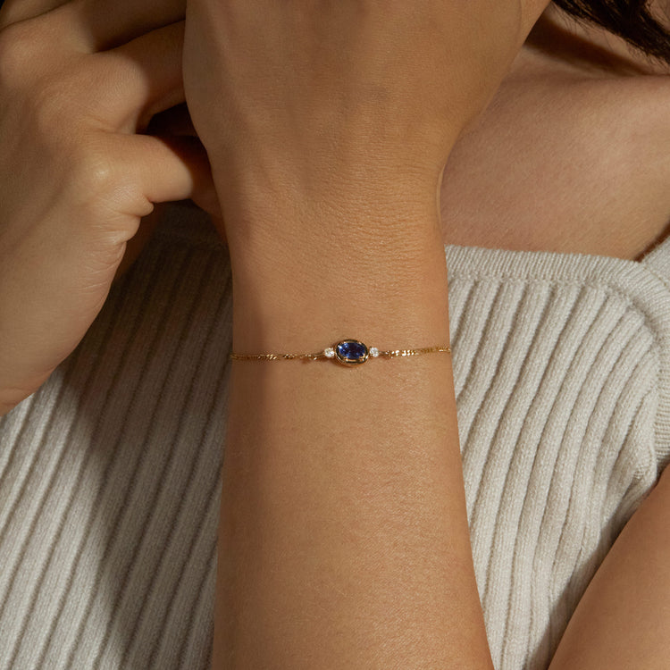 Saphira Blue Gem Bracelet Stack