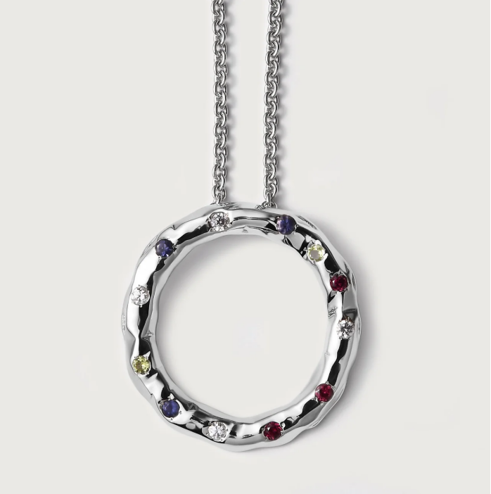 Serena Rainbow Halo Pendant