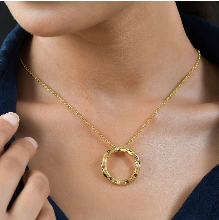Serena Rainbow Halo Pendant