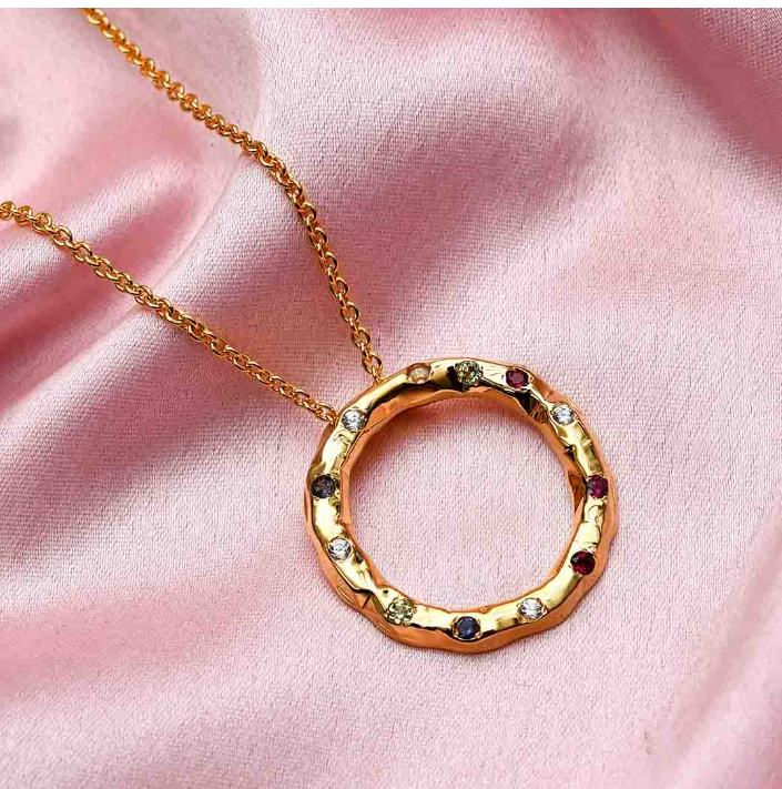 Serena Rainbow Halo Pendant